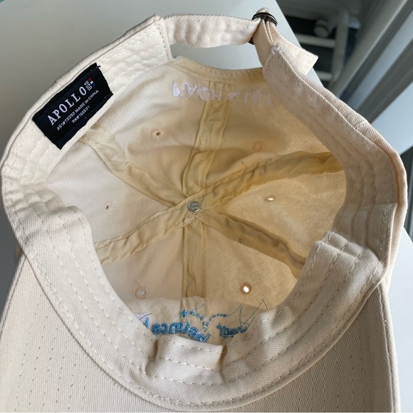 *Limited Edition* Peach & Lily Embroidered Cream Canvas Baseball Cap - Picture 4 of 9